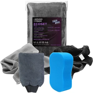 Ecoset 4'lü Mikrofiber Araç Yıkama ve Kurulama Temizlik Paketi