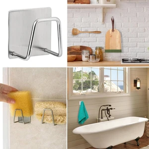 Main Shop Bulaşık Süngeri Tutacağı 3 M Yapışkanlı Paslanmaz Çelik Bulaşık Sünger Tutucu Çok Amaçlı Askı 1 Adet