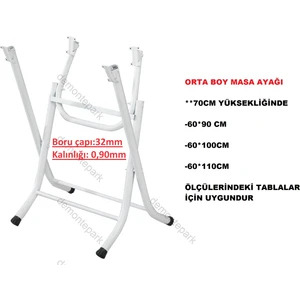 Katlanır Masa Ayağı-Orta Boy-Beyaz Renk