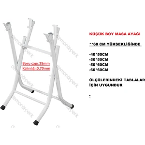 Katlanır Masa Ayağı-Küçük Boy-Beyaz Renk