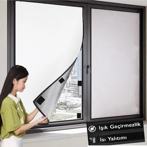 Düz Gümüş Gri Işık Isı Geçirmez Güneşlik Perde Karartma Güneş Perdesi