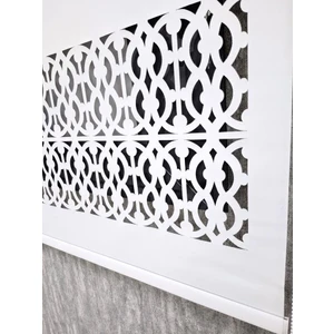 Bbb Lazer Kesim Stor Perde Kalın Kumaşlı Beyaz Renk LZR314