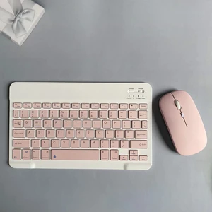 EHZ Teknoloji IPad Xiaomi Samsung Huawei Tablet Laptop Uyumlu Renkli Bluetooth Bağlantılı Klavye+Mouse Set