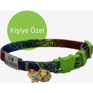 Güvenlik Kilit Isimli Kedi Tasması-Sallanmayan Isimlik-Çelik Kedi Künyesi- Kedi Isimlik-Safety Click