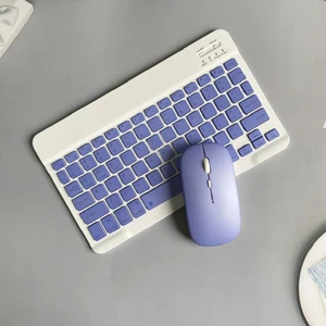 EHZ Teknoloji IPad Xiaomi Samsung Huawei Tablet Laptop Uyumlu Renkli Bluetooth Bağlantılı Klavye+Mouse Set