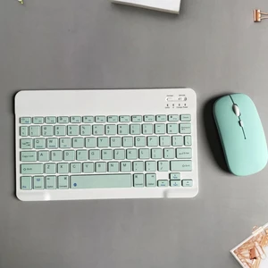 EHZ Teknoloji IPad Xiaomi Samsung Huawei Tablet Laptop Uyumlu Renkli Bluetooth Bağlantılı Klavye+Mouse Set