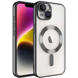 iPhone 13 Kılıf Kenarları Renkli ve Magsafe Halkalı Şık Auraq Premium Silikon Şeffaf