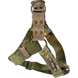 Köpek göğüs tasması küçük ırk hakiki deri kapamalı kamuflaj kordon destekli kumaş genişlik:3cm göğüs ölçüsü:35-60cm ayarlamalı dog harness GT3-16