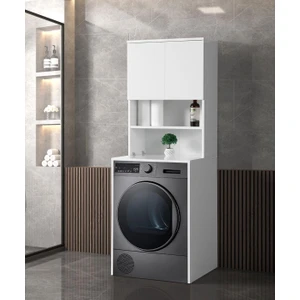 Erezoğulları Mobilya Kapaklı Raflı Çamaşır Makinesi Dolabı 65X58X183CM