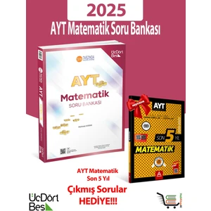 ÜçDörtBeş Yayınları 345-2025 Model Ayt Matematik Soru Bankası Çıkmış Sorular Hediyeli!