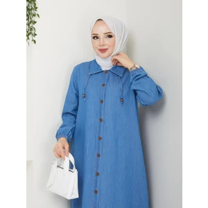 Pamuk Butik Kadın Yaka Detaylı Düğme Kapamalı Kot Kap