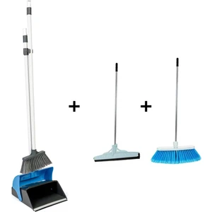 MCK Plus 3'lu Temizlik Seti  Metal Sapli Firca Cekpas,cekcek  Lux Katlanabilir Faras