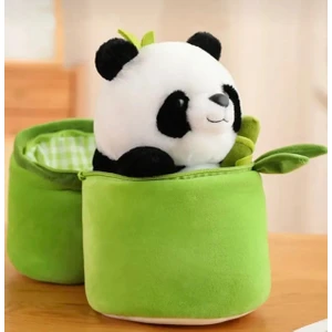 Çantalı Bambu Panda Peluş Oyuncak Panda