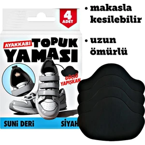 Ayakkabı Topuk Yaması Ayakkabı Tamir Yaması Sunni Deri Kendinden Yapışkanlı-Siyah