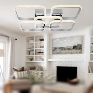 TT Aydınlatma TT302-4+1-KR Kare Tt Aydınlatma Krom Kaplama Plofonyer 5 Li LED Avize