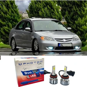 Honda Civic Vtec 2 Es7 LED Xenon Kısa Far Ampulü Hb4 Duo Yeni Seri Beyaz 2004-2006