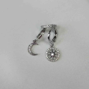 Humer Accessories Zirkon Taşlı Kutup Yıldızı Çelik 3lü Küpe Seti