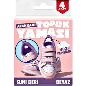 Ayakkabı Topuk Yaması Ayakkabı Tamir Yaması Sunni Deri Kendinden Yapışkanlı-Beyaz