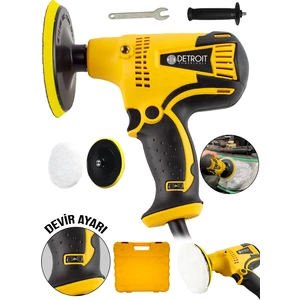 Usa Powertools Tam Profesyonel 6 Kademe Devir Ayarlı 125 mm Zımpara Araba Pasta Cila Polisaj Makinesi-Sarı