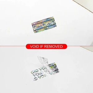 98 Adet 1x2 cm Gümüş Hologramlı Garanti Etiketi Ayrı Seri Numaralı