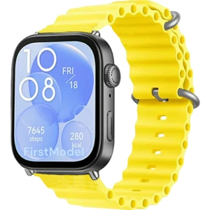 Huawei Watch Fit 3,4,4 Pro Uyumlu Ocean Silikon Kordon Pim Çevirici Aparatı ile Akıllı Pimli Sarı