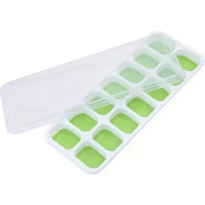 14 Bölmeli Silikon Buz Küpü Kalıpları Kapaklı - Kolay Çıkarmak Için Esnek Taban Buz Tepsisi - Kendi Yapımı Dondurma ve Buz Küpleri Için 2 Adet