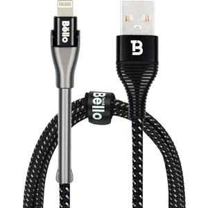 Tech&bello accessories USB A To Lightning 27W Hızlı Şarj + Data 1.2m Örgülü ve Alüminyum Standlı Kablo