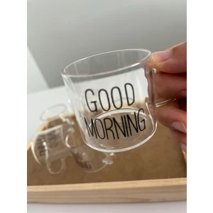 Hvc Ticaret 6 Adet Good Morning Yazılı Borasilikat Kahve Fincanı Kahve Bardağı Espresso Bardağı Kahve Yanı 100 ml