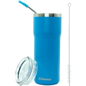 Travel Paslanmaz Çelik Termos Bardak 590 ml Pipetli