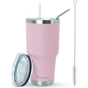 Big Pot Paslanmaz Çelik Termos Bardak 890 ml Pipetli