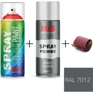 Sprey+Astar Premium Özel Yapım Akrilik Sprey Boya Seti 400 ml (Araba-Metal-Plastik-Ahşap) + Zımpara