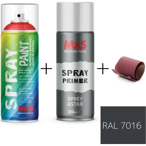 Sprey+Astar Premium Özel Yapım Akrilik Sprey Boya Seti 400 ml (Araba-Metal-Plastik-Ahşap) + Zımpara