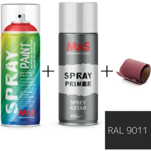 Sprey+Astar Premium Özel Yapım Akrilik Sprey Boya Seti 400 ml (Araba-Metal-Plastik-Ahşap) + Zımpara