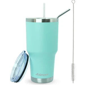 Big Pot Paslanmaz Çelik Termos Bardak 890 ml Pipetli