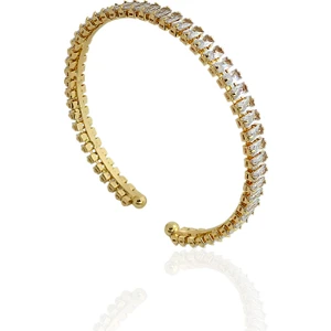 ÇLK Accessories Çelik Baget Taşlı Kelepçe Bileklik