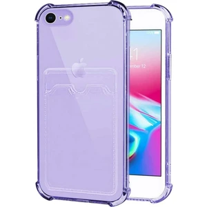 Apple iPhone SE 3 2022 Kılıf Darbe Emici Köşe Korumalı Kartlıklı Cüzdanlı Silikon Kapak