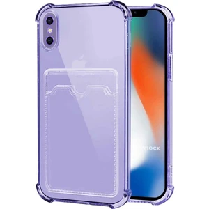 Apple iPhone XS Kılıf Darbe Emici Köşe Korumalı Kartlıklı Cüzdanlı Silikon Kapak