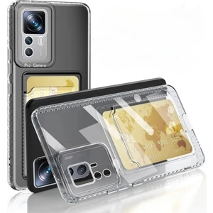 Xiaomi 12T Kılıf Darbe Emici Köşe Korumalı Kartlıklı Cüzdanlı Silikon Kapak