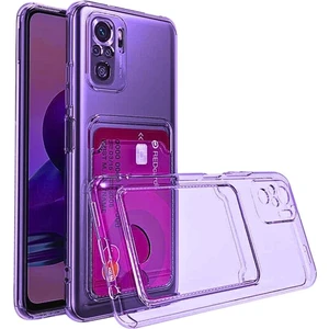 Redmi Note 10S Kılıf Darbe Emici Köşe Korumalı Kartlıklı Cüzdanlı Silikon Kapak
