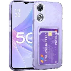 Oppo A78 Kılıf Darbe Emici Köşe Korumalı Kartlıklı Cüzdanlı Silikon Kapak