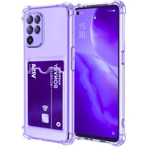 Oppo Reno 5 Lite Kılıf Darbe Emici Köşe Korumalı Kartlıklı Cüzdanlı Silikon Kapak