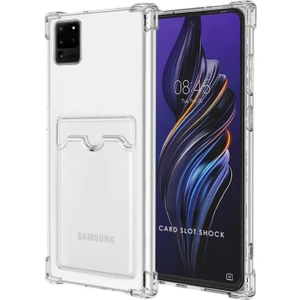 Samsung Galaxy S20 Ultra Kılıf Darbe Emici Köşe Korumalı Kartlıklı Cüzdanlı Silikon Kapak