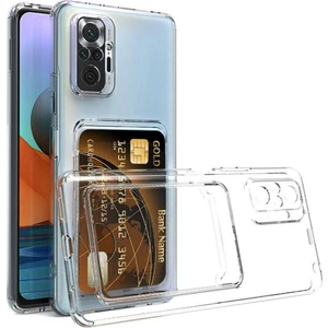 Redmi Note 10 Pro Kılıf Darbe Emici Köşe Korumalı Kartlıklı Cüzdanlı Silikon Kapak