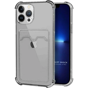 Apple iPhone 13 Pro Kılıf Darbe Emici Köşe Korumalı Kartlıklı Cüzdanlı Silikon Kapak