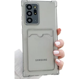 Samsung Galaxy Note 20 Ultra Kılıf Darbe Emici Köşe Korumalı Kartlıklı Cüzdanlı Silikon Kapak