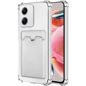 Redmi Note 11E Kılıf Darbe Emici Köşe Korumalı Kartlıklı Cüzdanlı Silikon Kapak