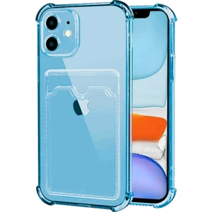 Apple iPhone 11 Kılıf Darbe Emici Köşe Korumalı Kartlıklı Cüzdanlı Silikon Kapak