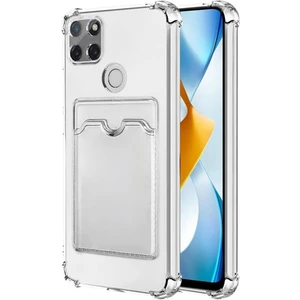 Oppo A15S Kılıf Darbe Emici Köşe Korumalı Kartlıklı Cüzdanlı Silikon Kapak