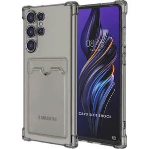 Samsung Galaxy S24 Ultra Kılıf Darbe Emici Köşe Korumalı Kartlıklı Cüzdanlı Silikon Kapak