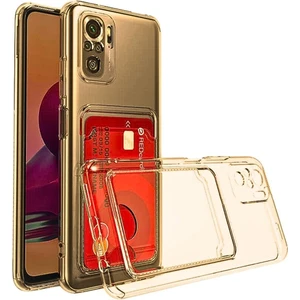 Redmi Note 10S Kılıf Darbe Emici Köşe Korumalı Kartlıklı Cüzdanlı Silikon Kapak